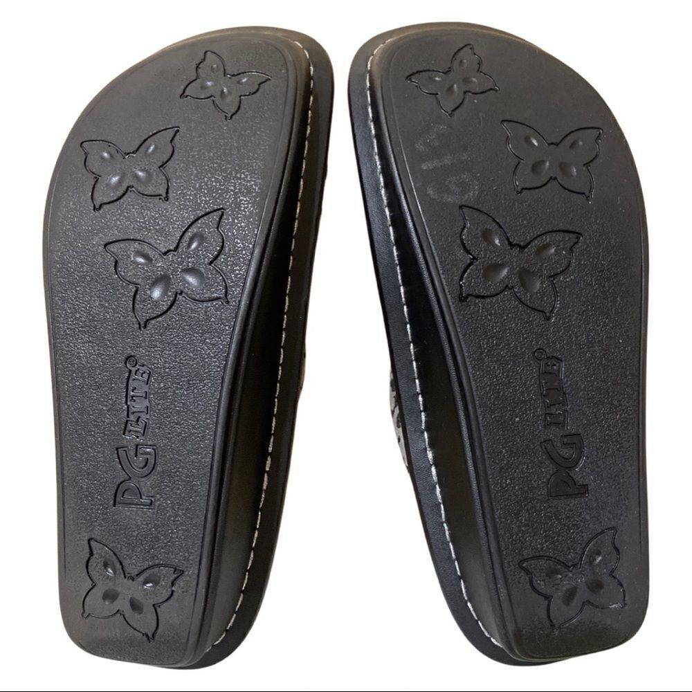 Alegria By PG Lite ALG-416 Black & Gray Leopard Clogs Slides - Picture 7 of 11